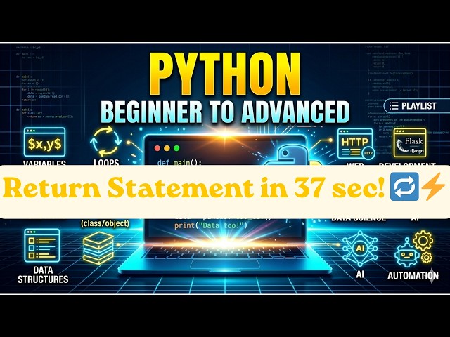 Python Return Statement in 37 sec! 🔁⚡ | Beginner Friendly! #coding #python #programming #learnpython