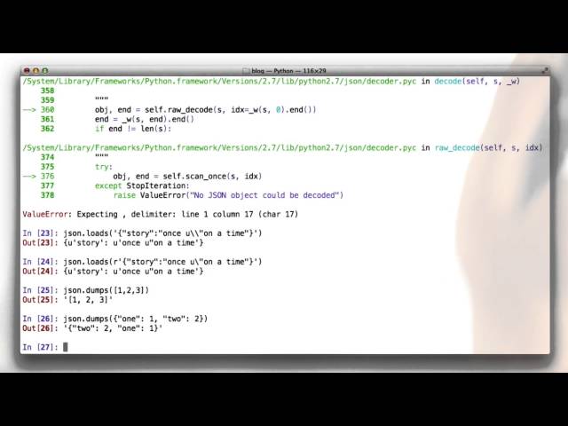 Escaping JSON in Python - Web Development