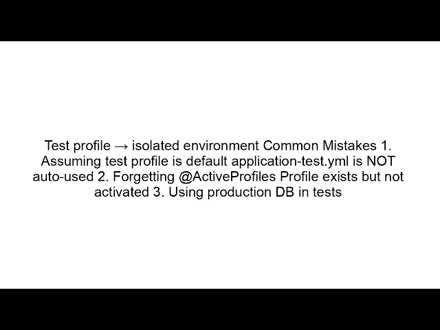 Spring Boot Test Profile Explained | Default Profile in Integration Tests