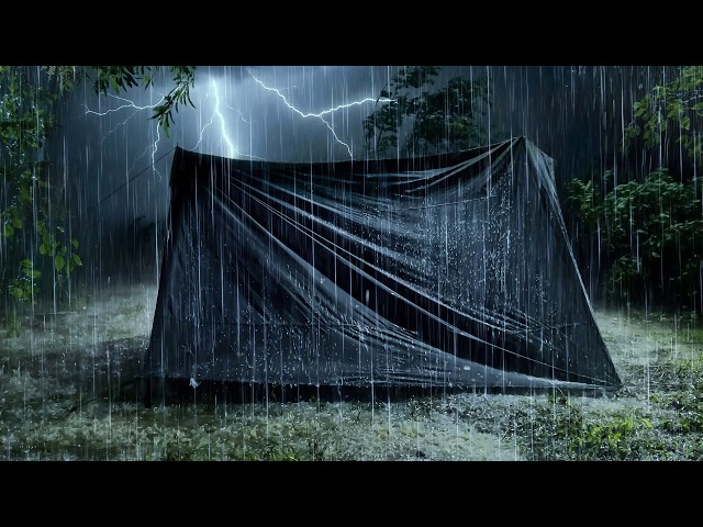 Camping & Deep Sleep with Heavy Rain Sounds - Real Thunderstorm Sounds in Rain Forest - Sleep Rain