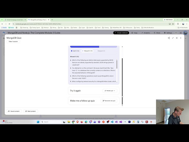 MongoDb and Node - Theory Test Review