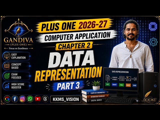 Plus One | Computer Application | Chapter 2|Data Representation |Part 3| #plusone2026 #commerce 