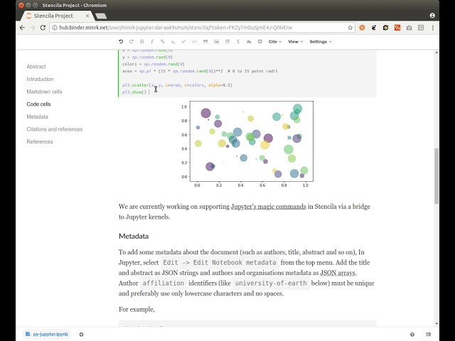 Jupyter + Stencila for mybinder.org