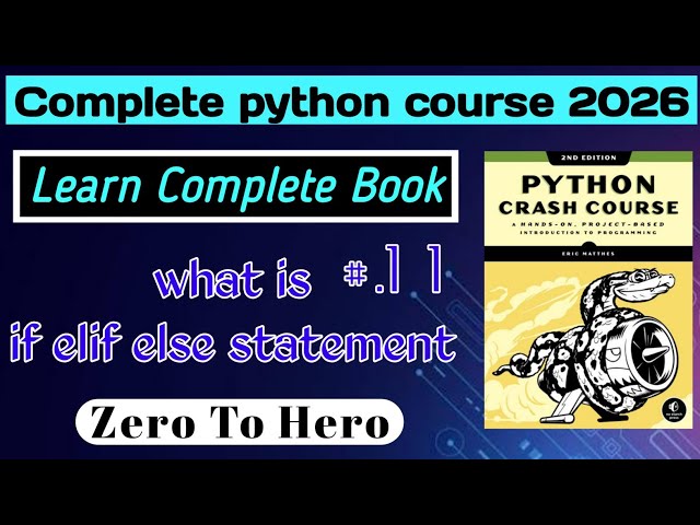# 11 |  if elif else in Python Explained | Learn Python Step-by-Step With Book | Start Here! in 2026
