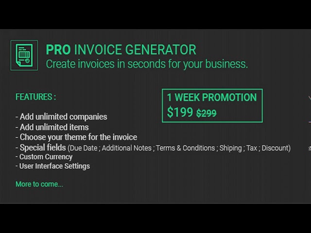 PRO Invoice Generator | Codecanyon Scripts and Snippets