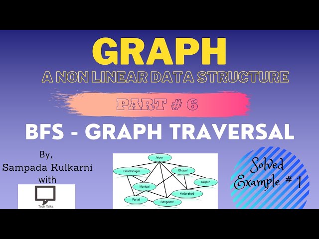 Breadth First Search (BFS) Traversal - Graph | Animated Solved Example | Part 6 | Graph Data Struct