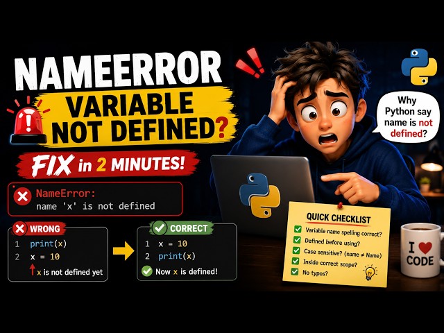 Python NameError Explained | Fix Variable & Function Definition Bugs! 🚀