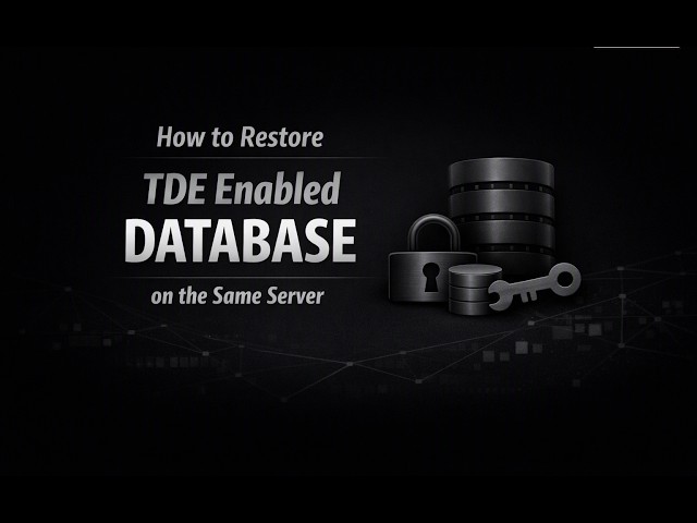 How to restore TDE enbled database on the same server