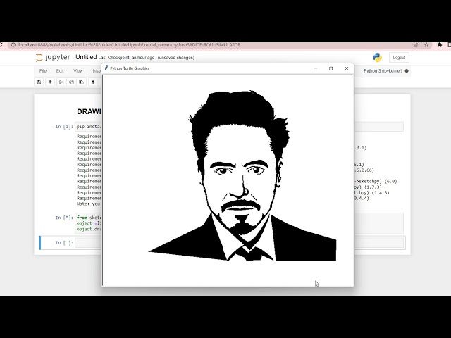 Drawing Tony Stark easily using Python in Jupiter IDE | Tony Stark