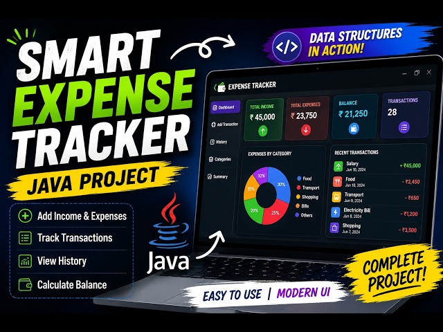 Build a Smart Expense Tracker in Java | Data Structures Project with Modern GUI