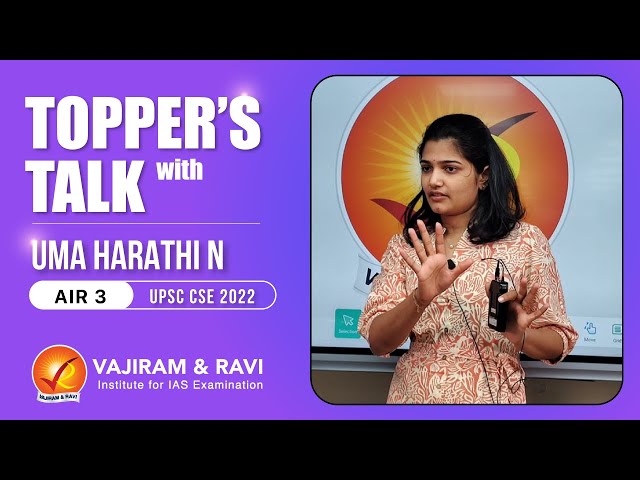 Topper's Talk with Uma Harathi N, AIR 3 | Vajiram & Ravi
