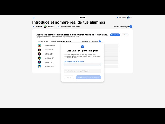 Como conectar el nombre de tus alumnos en ubbu
