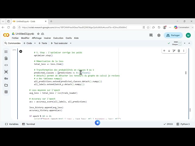 PyTorch : comprendre la boucle d’entraînement forward, loss, backward et step - Video 12