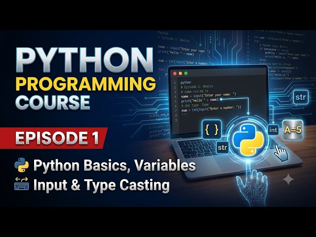 Python Programming Course | Episode 1 | Python Basics, Variables, Input & Type Casting