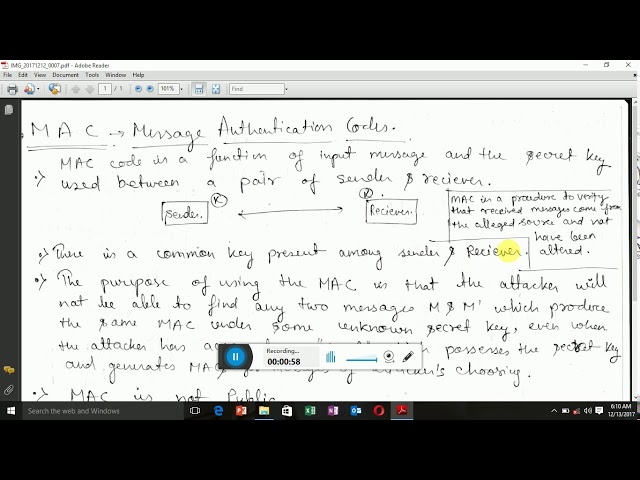 MAC (message authentication code ) in cryptography network system