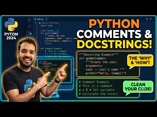 Python Comments & Docstrings Explained | Single Line, Multi-Line & Documentation | Python Tutorial