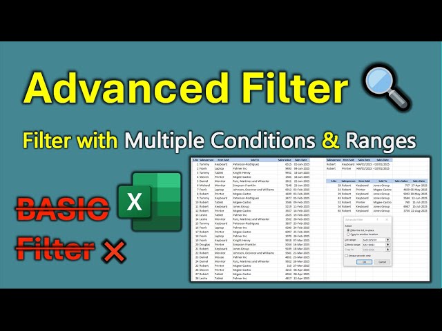Excel Advanced Filter Made Easy – Multiple Criteria & Date Filters