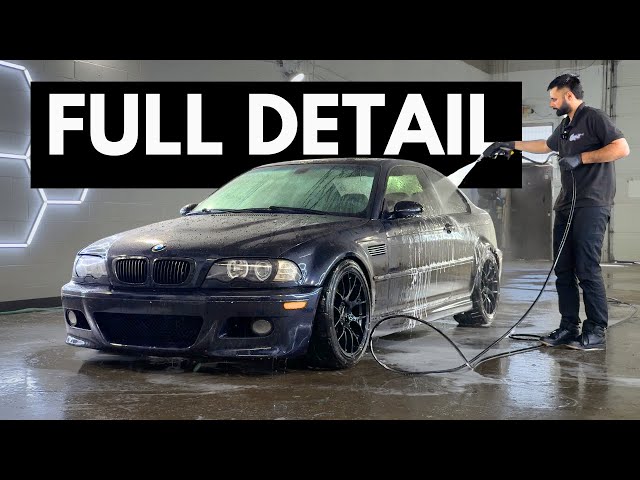 Dirty BMW E46 M3 full cleaning-Rims&tire detail, engine bay cleaning,Exterior hand wash.