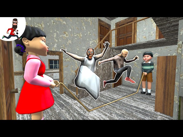 Squid Game Rope vs Granny family ► funny horror granny game mod