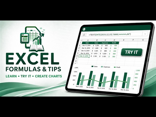 Excel formulas – Learn Excel Formulas with Lessons, Quizzes and Charts,Try it