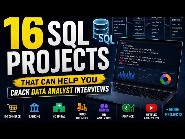 16 SQL Projects That Will Help You Crack Data Analyst Interview | Beginner to Advanced Projects