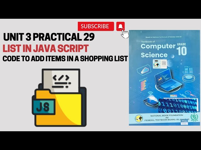 How to Create a List in Java Script | Class 10 Computer | Unit 3 Programming | Lecture 11 | NBF