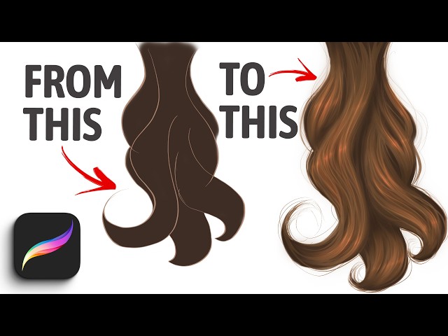 How to Draw Realistic Hair Digitally For Complete Beginners | Procreate Tutorial
