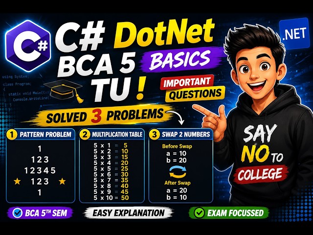 C# DotNet BCA 5 Basics TU ! Important Questions | Say No To College
