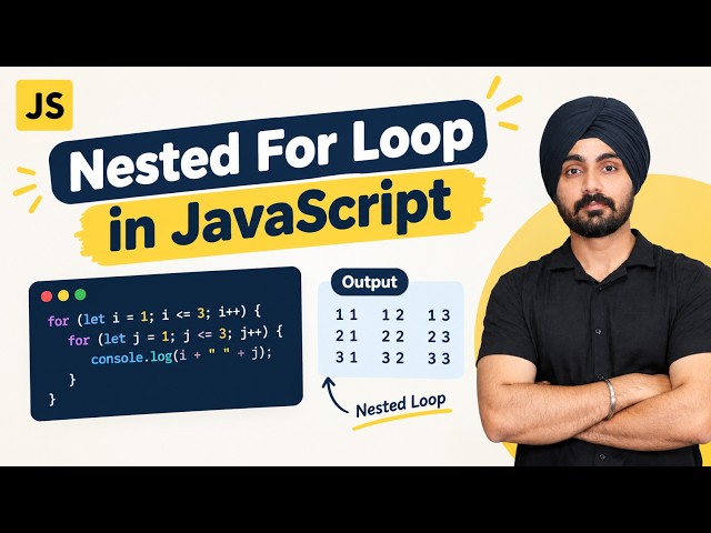 Nested For Loop in JavaScript Explained | Nested Loop with Example | JavaScript Tutorial in Hindi