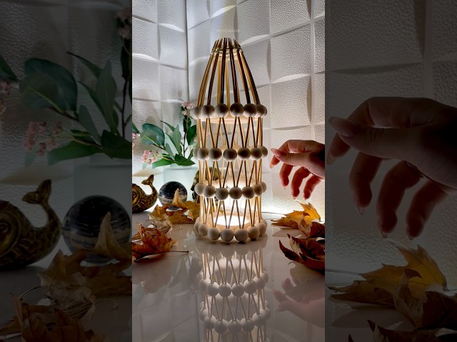 DIY Wooden Bead Lamp🍂
