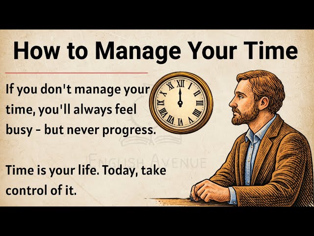 How to Manage Your Time -  10 Time Management Tips || Improve Your English Fluency ✅️ 