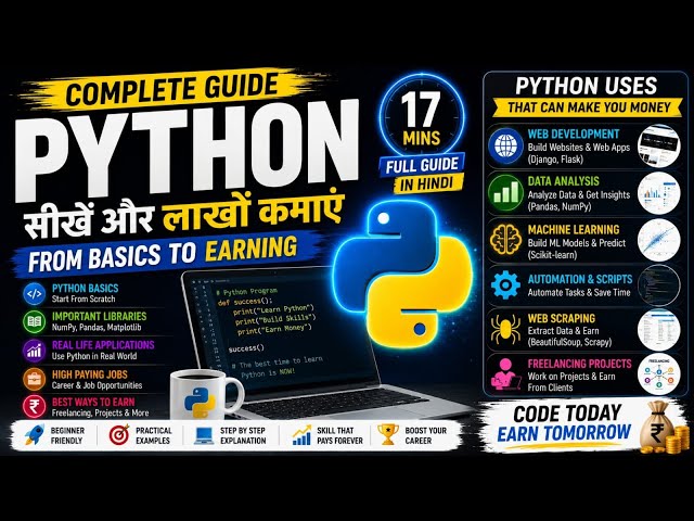 Python Explained in Hindi 🐍 | Complete Beginner Guide | Learn Python & Start Earning 2026 