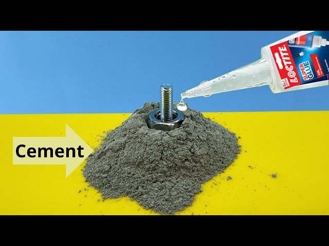 Works like magic! Pour super glue on the cement and be amazed