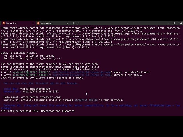 Build 04 lesson 06:Build a Streamlit Chatbot with Conversation Memory & Real Provider Errors