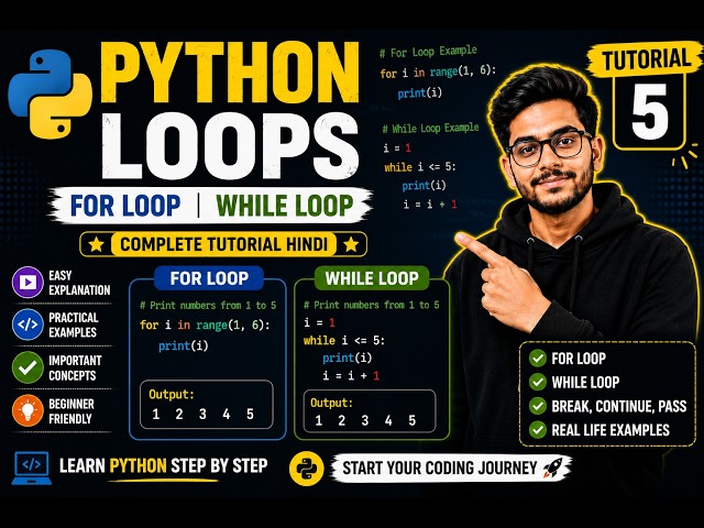 Python Loops | for loop | while loop | Tutorial 5