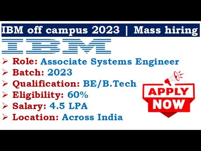 🔥IBM is hiring 2023 batch | 3 Steps to apply | Must watch | Mass hiring | Selection Process?