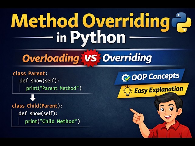 Method Overriding in Python | Method Overloading vs Overriding | @dc_1136