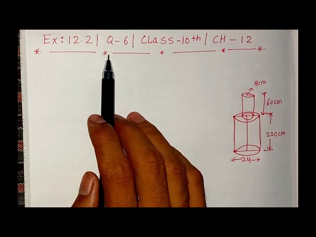 Exercise 12.2 Q6 solution class 10th | chapter 12 surface Areas and volume of solids | maths