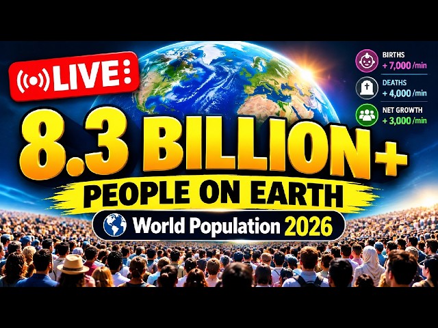 🌍 HOW MANY PEOPLE ARE ON EARTH RIGHT NOW? | 8.3 BILLION+ LIVE | World Population 2026