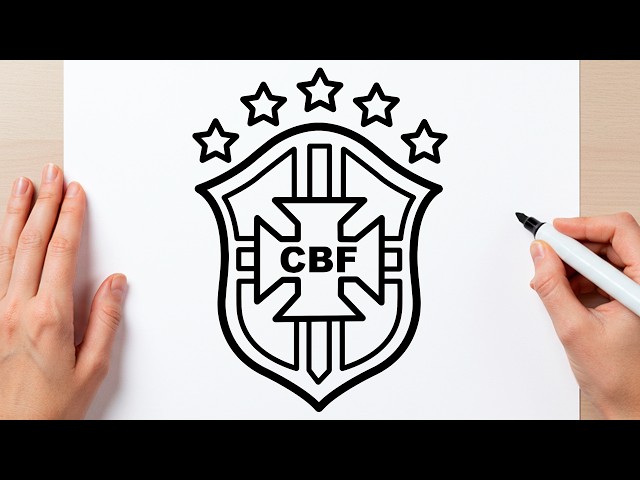 CÓMO DIBUJAR EL ESCUDO DE LA SELECCIÓN NACIONAL DE BRASILEÑA