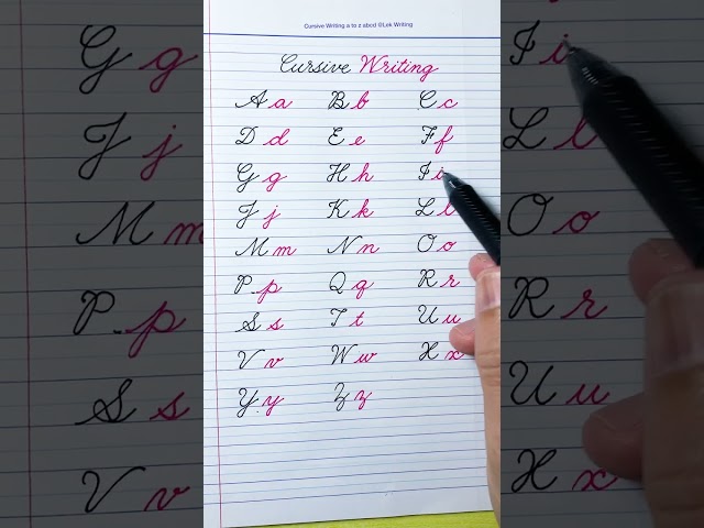 Cursive Writing a to z | Cursive abcd | Cursive Handwriting | Cursive Writing abcd | Capital & Small