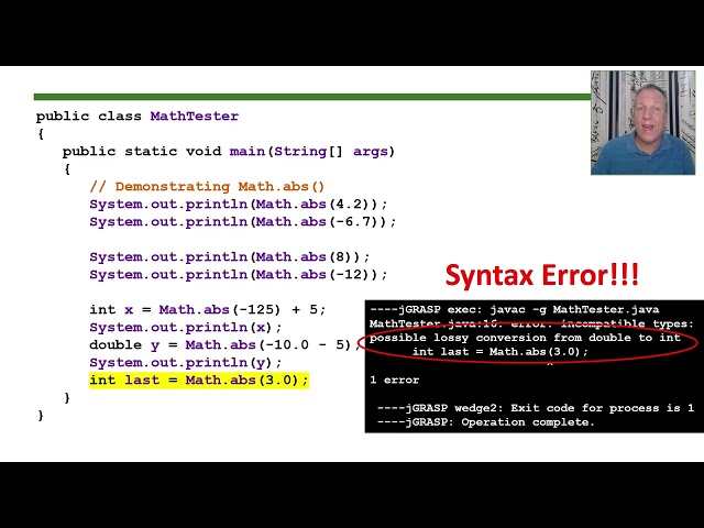 AP Computer Science A - Topic 1.11 - Part 1: Math Class