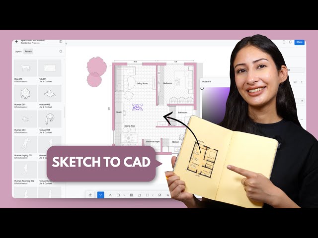 The Fastest Way to Turn a Floor Plan Sketch into CAD?