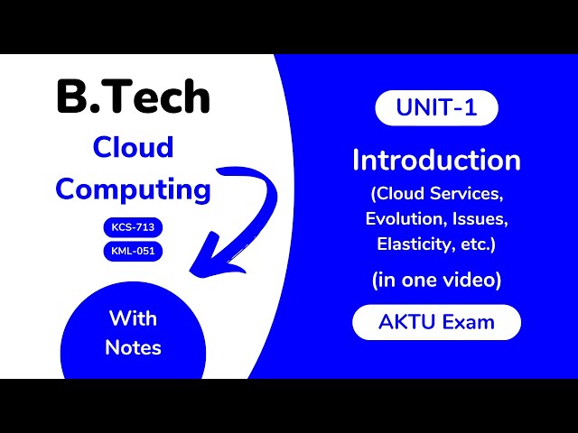 Unit 1: Introduction to Cloud Computing AKTU With Notes | BTech 4th Year KCS 713