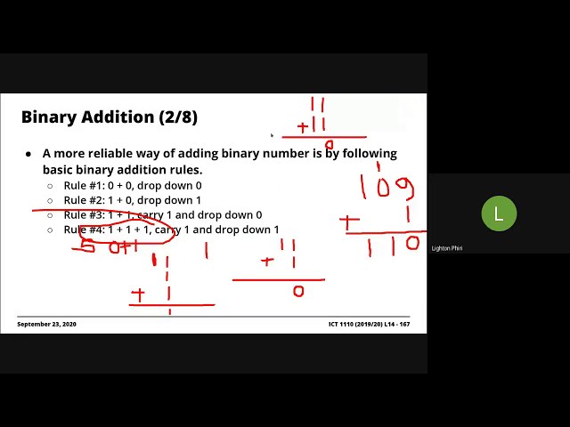 [Excerpts] Binary Addition Rules