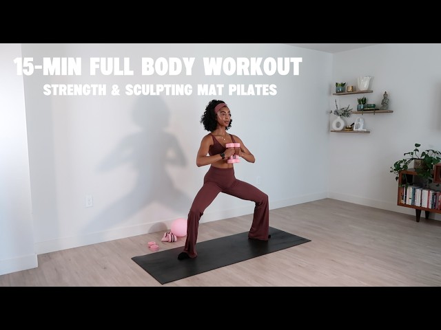 15-MINUTE FULL BODY PILATES WORKOUT | SCULPT, STRENGTHEN & TONE