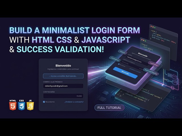 Create a Modern Minimalist Login Form using HTML CSS JavaScript |  #webdevelopment #CodeByMileer