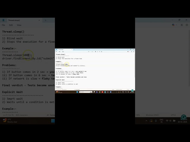 Thread.sleep in Selenium 🚩 Interview Mistake! | Automation Interview Prep
