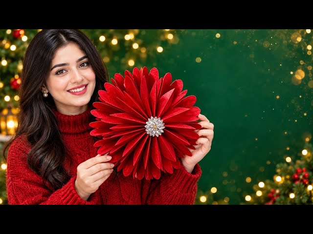 DIY Christmas 3D Paper Craft Tutorial 🎄 How to Make 3D Paper Snowflake Star | Christmas Decorations