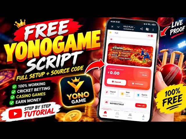 FREE YONO GAME SCRIPT 2026 🔥 | YonoGame Source Code + Full Setup Tutorial | Free Yono Game Script